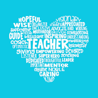 Teacher Heart Word Cloud T-Shirt