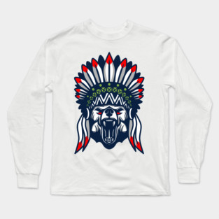 Bear native american Long Sleeve T-Shirt