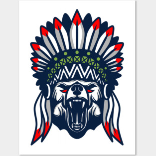 Bear native american Posters and Art
