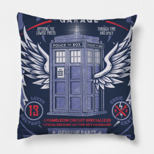Tardis Garage Pillow