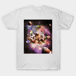 Funny Space Pasta Cat T-Shirt