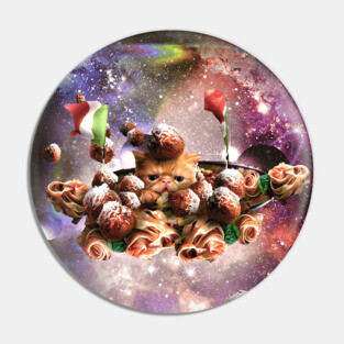 Funny Space Pasta Cat Pin