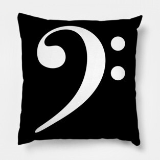 Bass Clef White Pillow