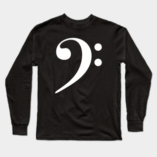 Bass Clef White Long Sleeve T-Shirt