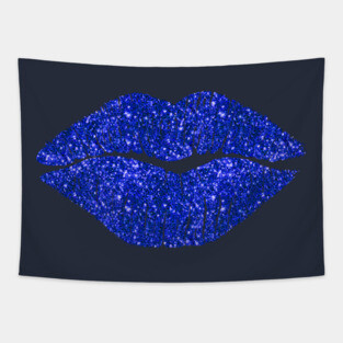 Cobalt Lips Tapestry