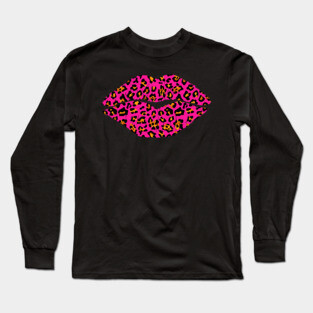 Pink Leopard Lips Long Sleeve T-Shirt