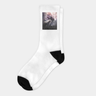 Lightning Wolf Howling At The Moon Socks
