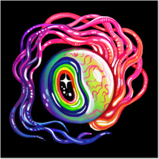 Rainbow Eyeball Posters and Art