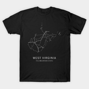 West Virginia State Road Map T-Shirt
