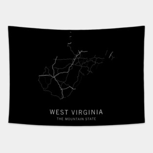 West Virginia State Road Map Tapestry