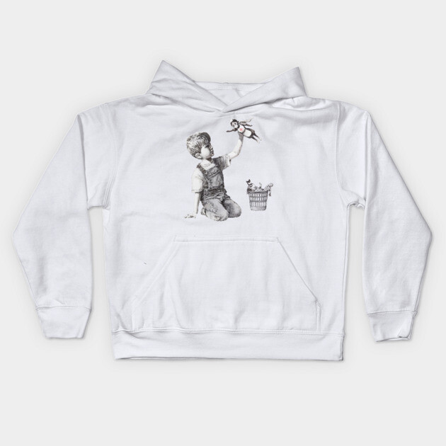 BANKSY Superhero Nurse NHS Kids Hoodie by inkstyl