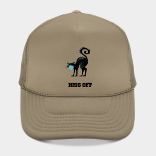 Hiss Off Black Cat with Face Mask Hat