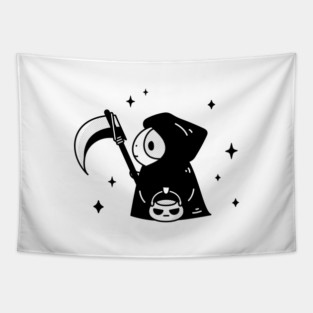 Bubu and Moonch, Guinea Pig Grim Reaper Tapestry