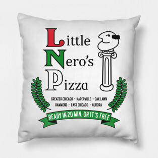 Little Nero's Pizza (White tee) Pillow