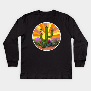 Hippie Cactus Kids Long Sleeve T-Shirt