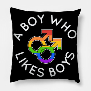 A Boy Who Likes Boys Gay Rainbow Pride Gift Pillow