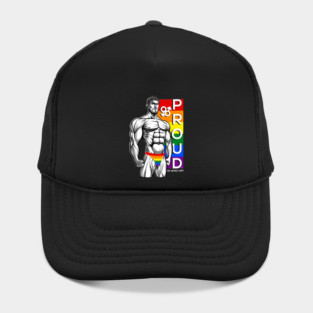 Proud of Who I am Gay Pride Muscle Man Gift Hat