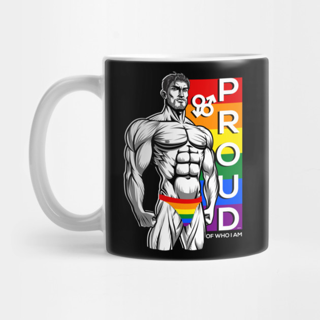 Proud of Who I am Gay Pride Muscle Man Gift by creative