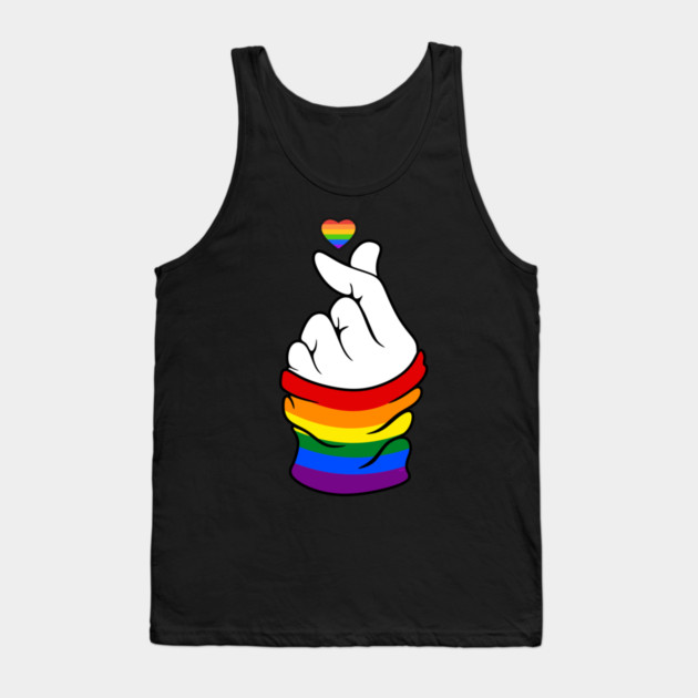 Gay Pride Flag K-Pop Love Hand Gift Tank Top by creative