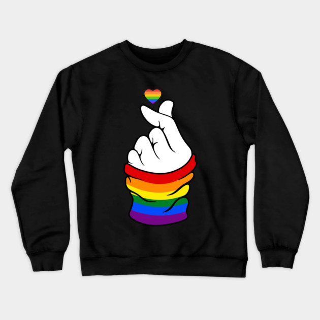 Gay Pride Flag K-Pop Love Hand Gift Crewneck Sweatshirt by creative