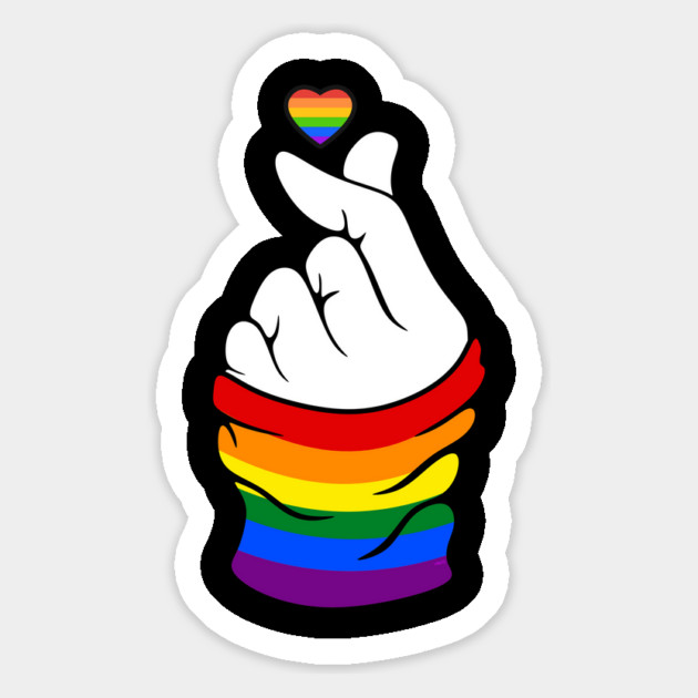 Gay Pride Flag K-Pop Love Hand Gift Magnet by creative