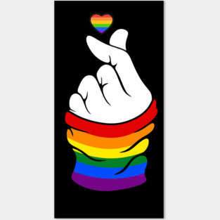 Gay Pride Flag K-Pop Love Hand Gift Posters and Art
