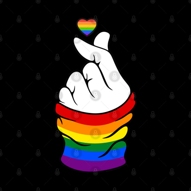 Gay Pride Flag K-Pop Love Hand Gift by creative