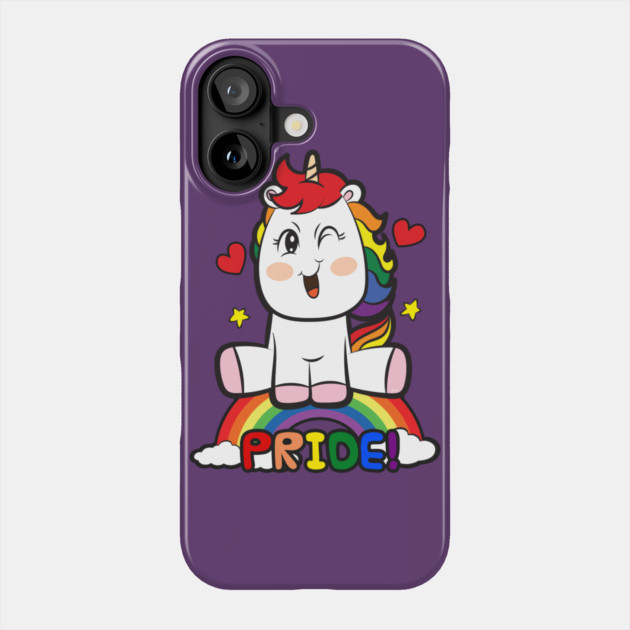 LGBTQ Pride Over the Rainbow Unicorn Equality Gift Phone Case by creative