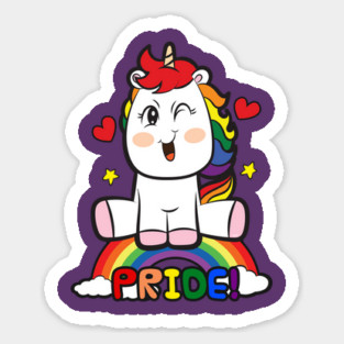 LGBTQ Pride Over the Rainbow Unicorn Equality Gift Sticker