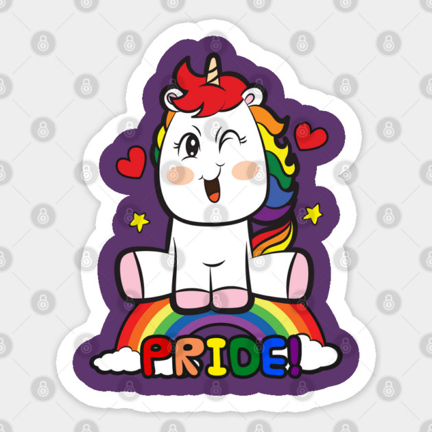 LGBTQ Pride Over the Rainbow Unicorn Equality Gift Sticker by creative