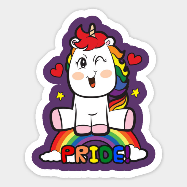 LGBTQ Pride Over the Rainbow Unicorn Equality Gift Magnet by creative