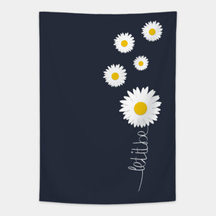 Let it be - Quote with flower Tapestry